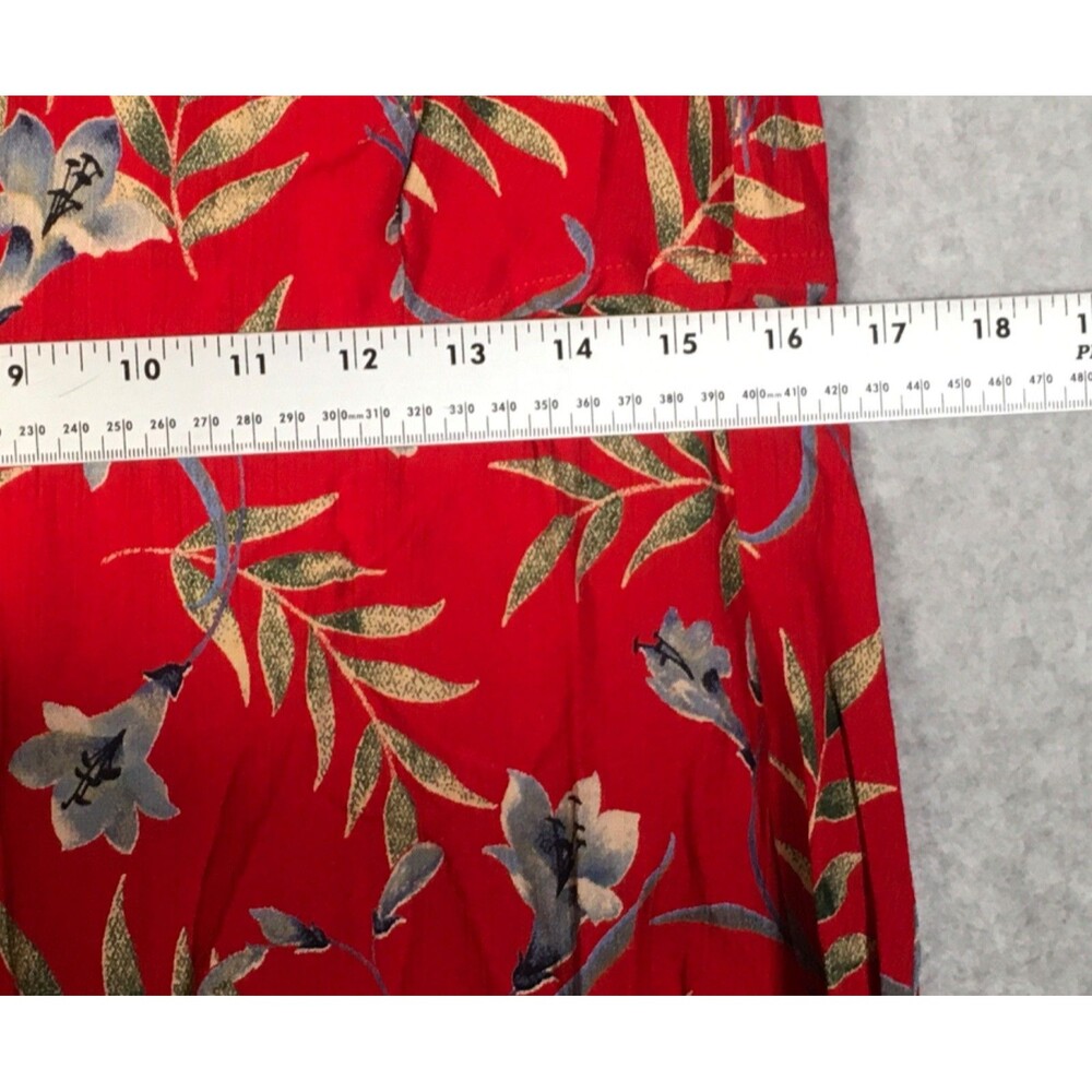 Vintage Rabbit Rabbit Rabbit Red Floral  Layered Lightweight Maxidress Size 10M - Picture 14 of 16